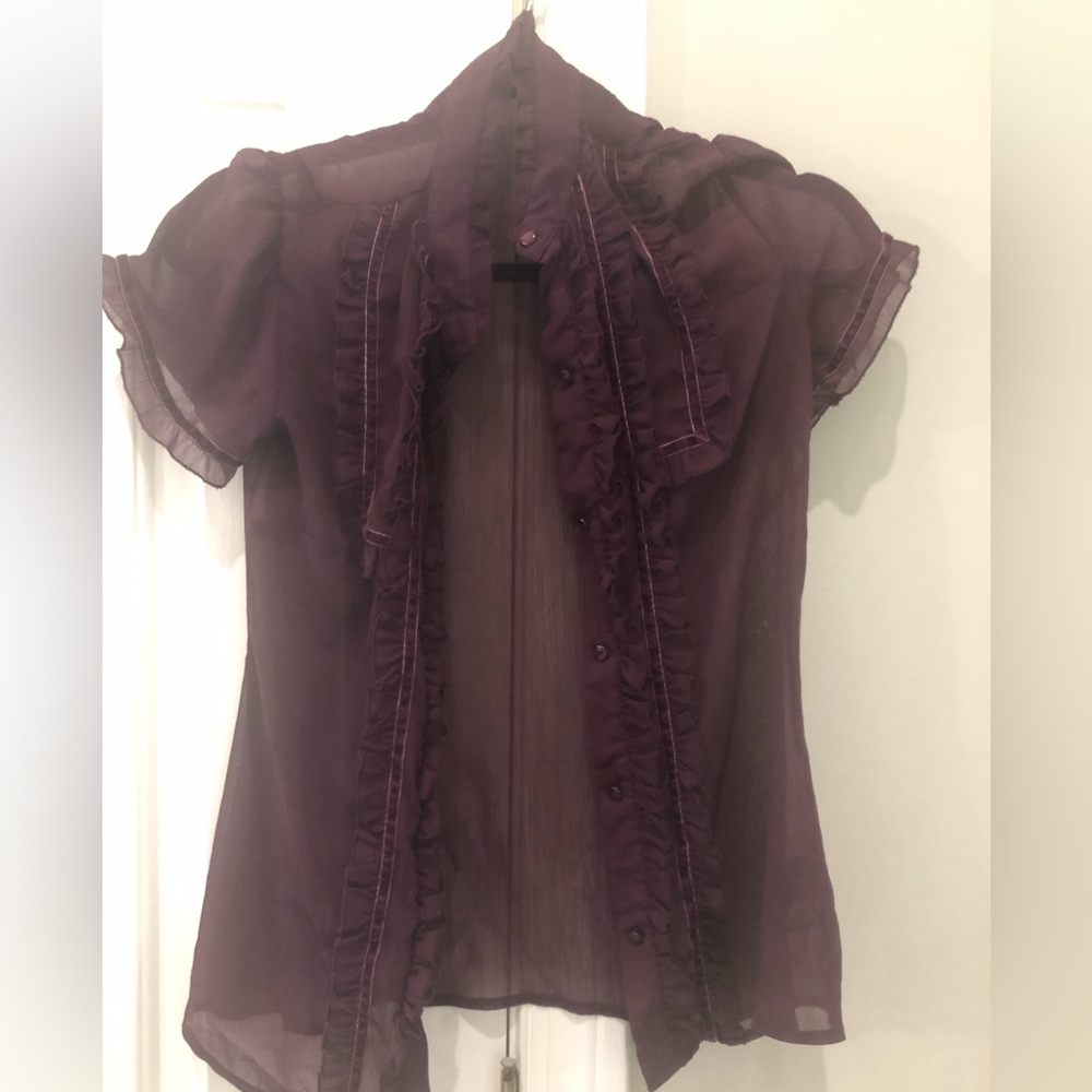 Plum ruffle top